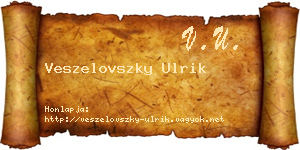 Veszelovszky Ulrik névjegykártya